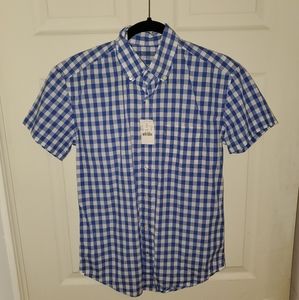 NWT Crew cut blue plaid shirt